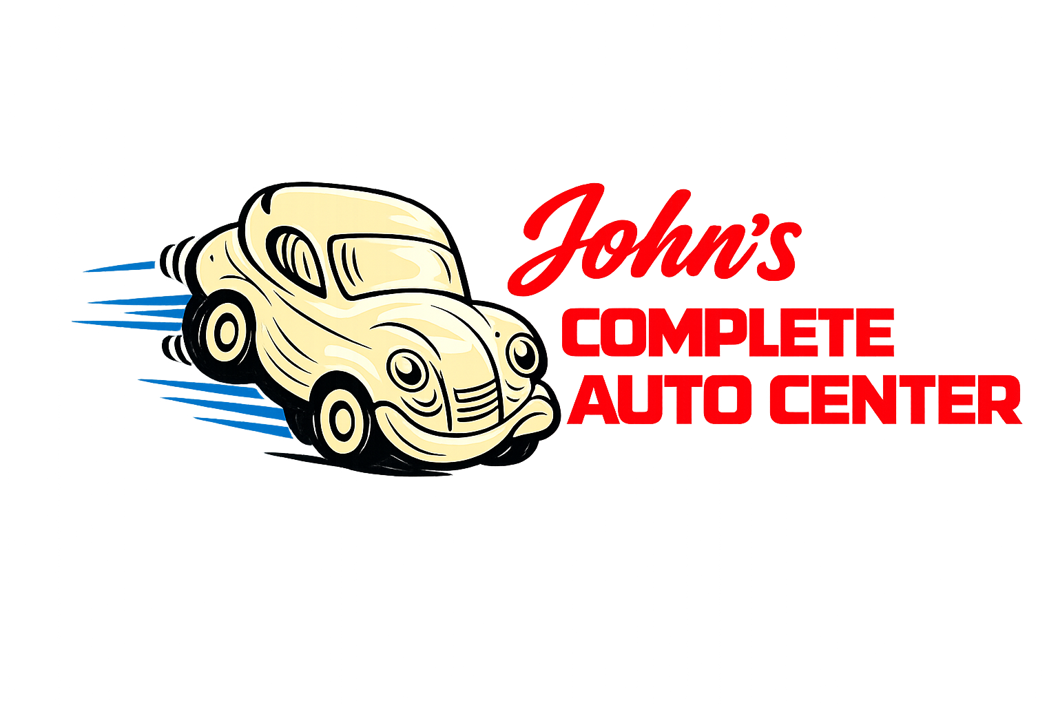 John's Complete Auto Center with Car