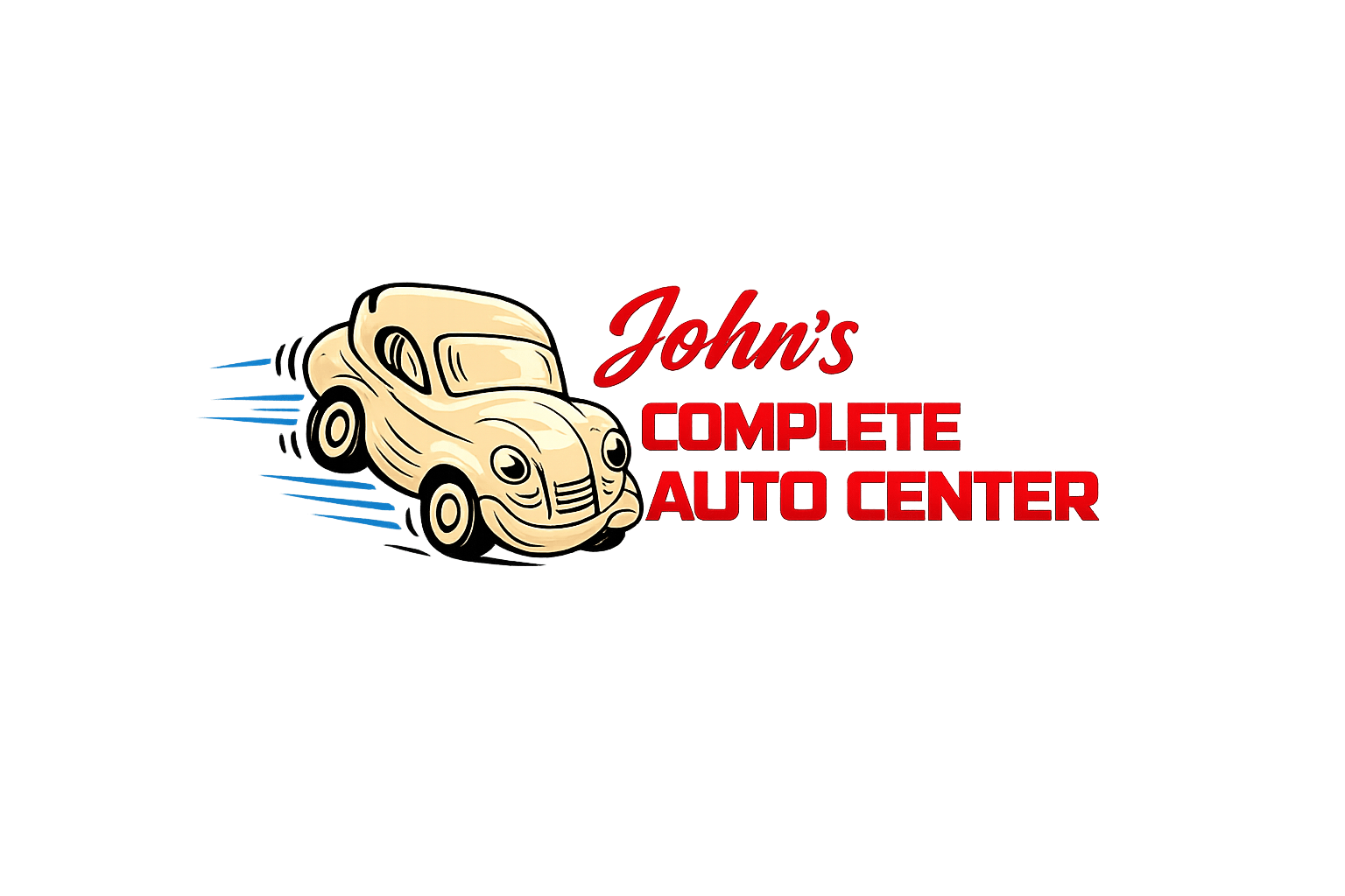 John's Complete Auto Center with Car